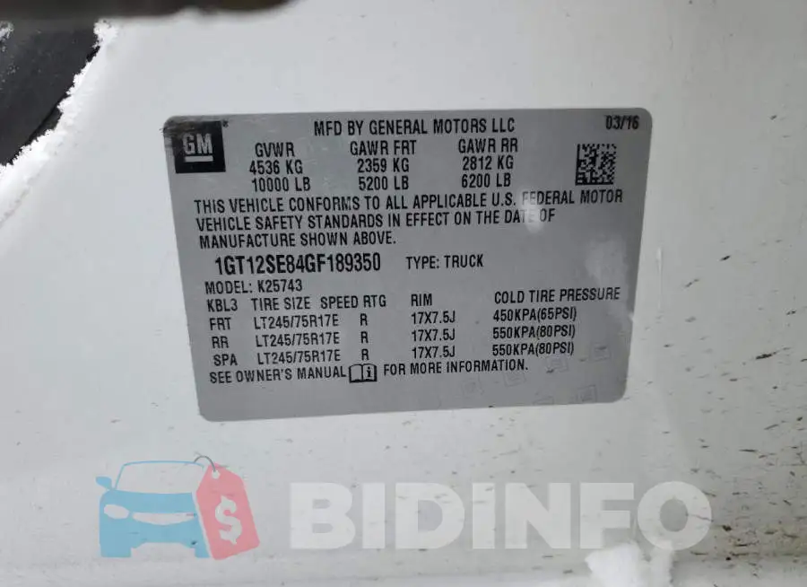 1GT12SE84GF189350 Photo# 12