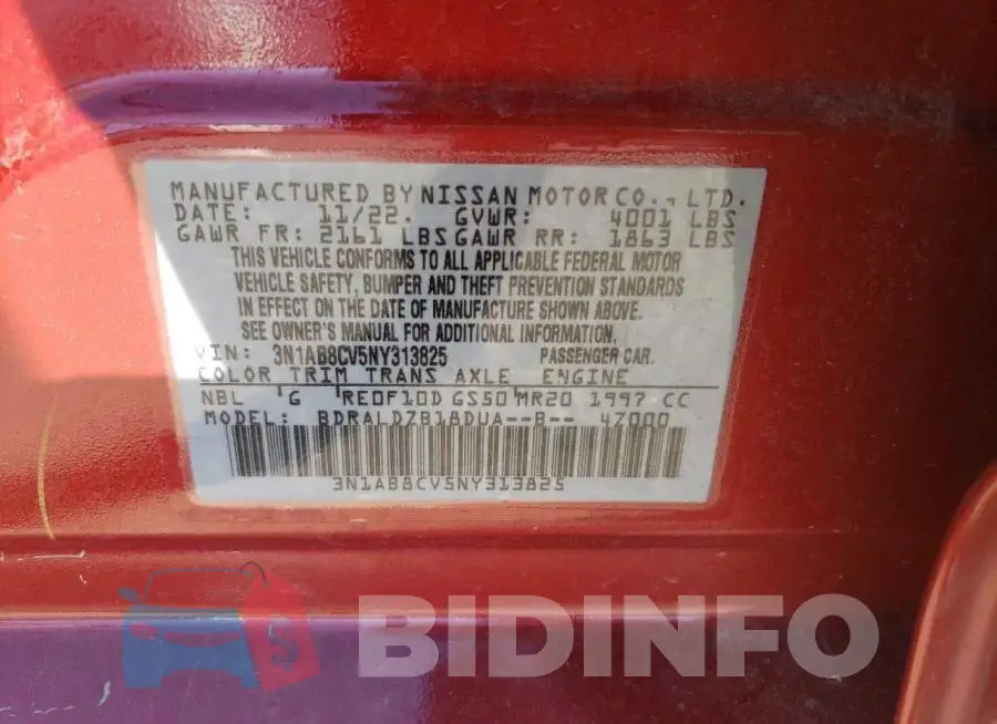 3N1AB8CV5NY313825 Photo# 12