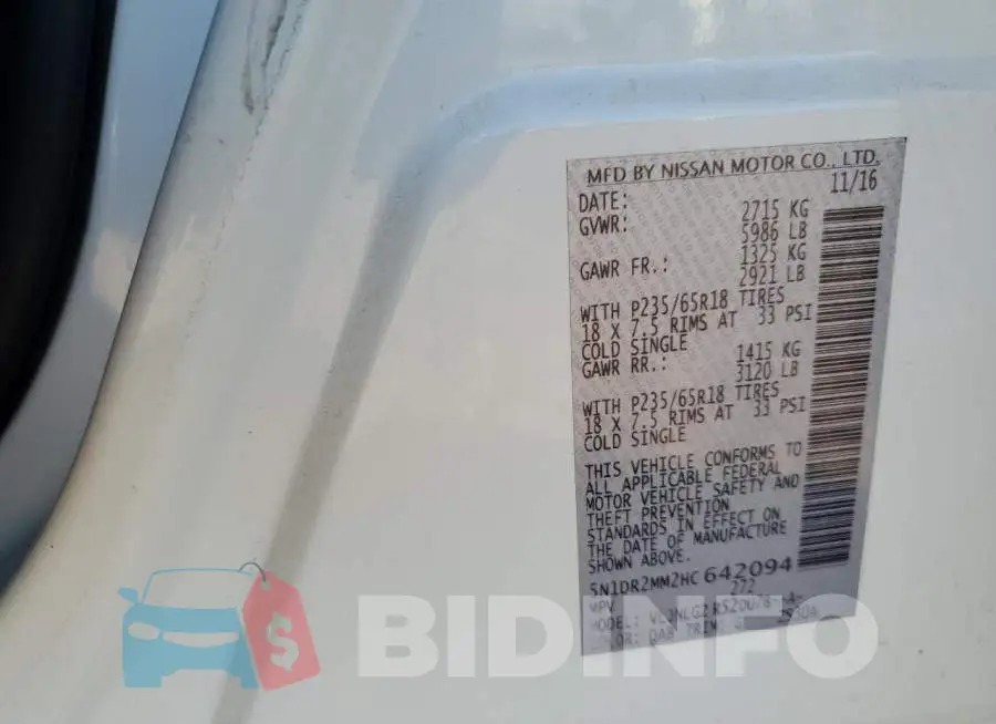 5N1DR2MM2HC642094 Photo# 12