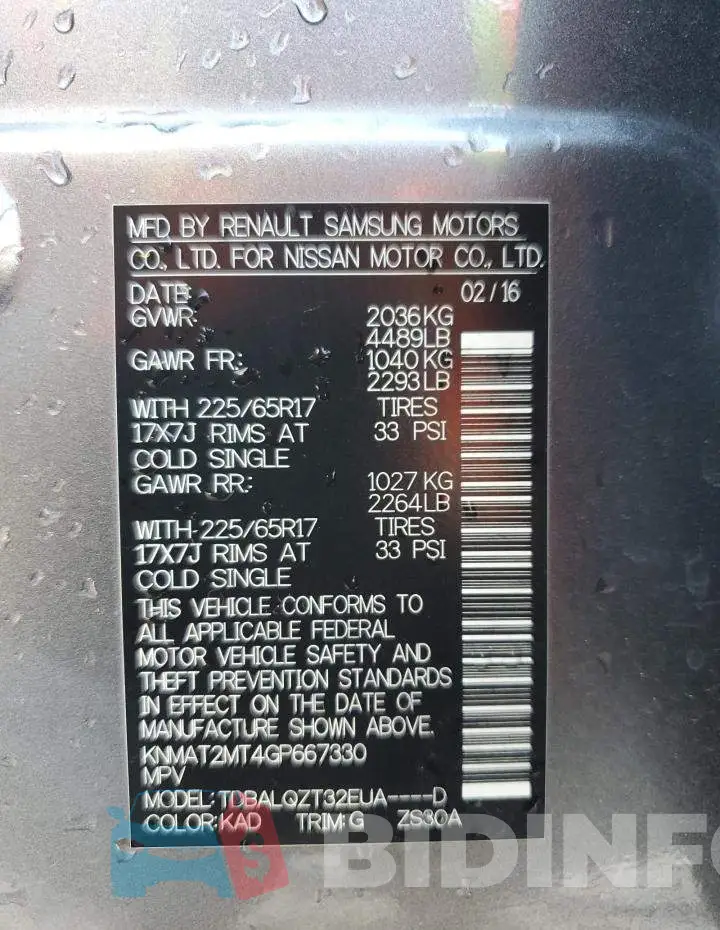 KNMAT2MT4GP667330 Photo# 13