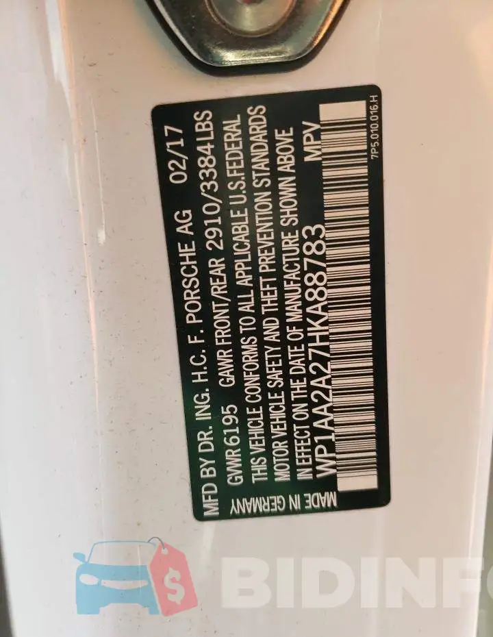 WP1AA2A27HKA88783 Photo# 12