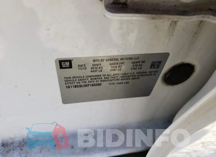 1G11B5SL5EF166689 Photo# 13