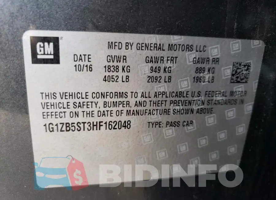 1G1ZB5ST3HF162048 Photo# 12