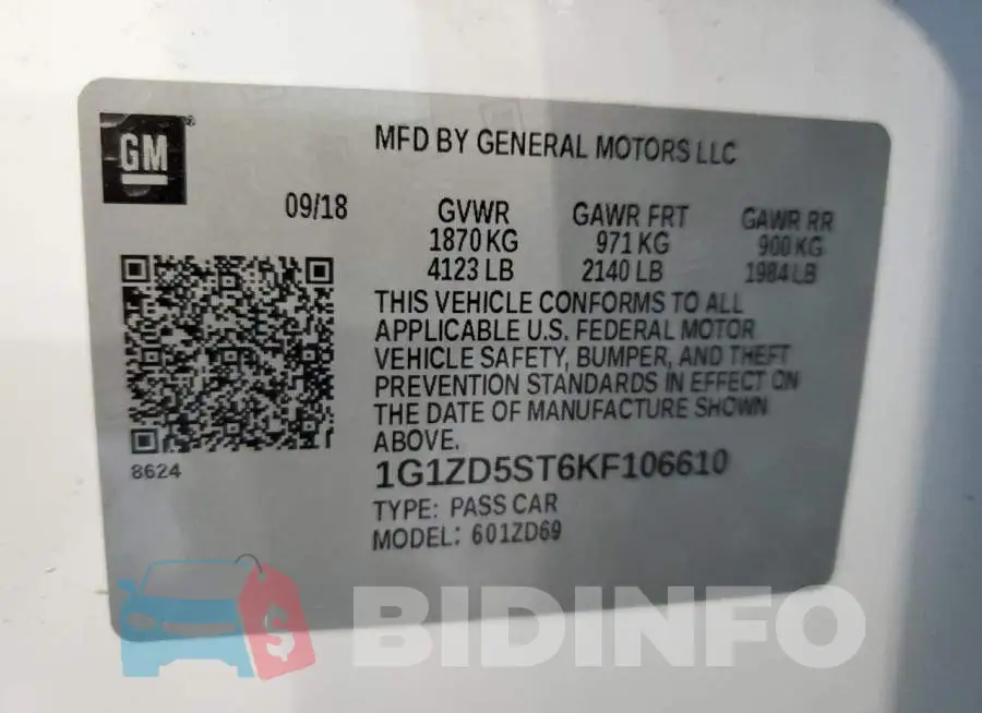 1G1ZD5ST6KF106610 Photo# 12