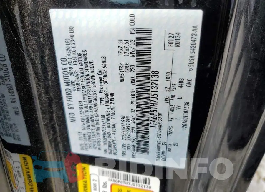 1FA6P8TH7J5132138 Photo# 12