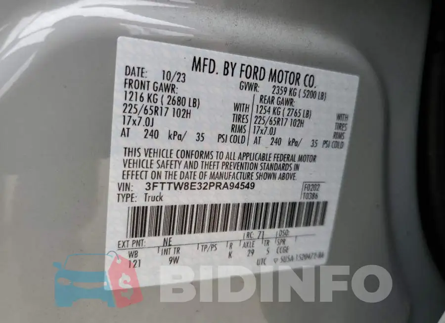 3FTTW8E32PRA94549 Photo# 12