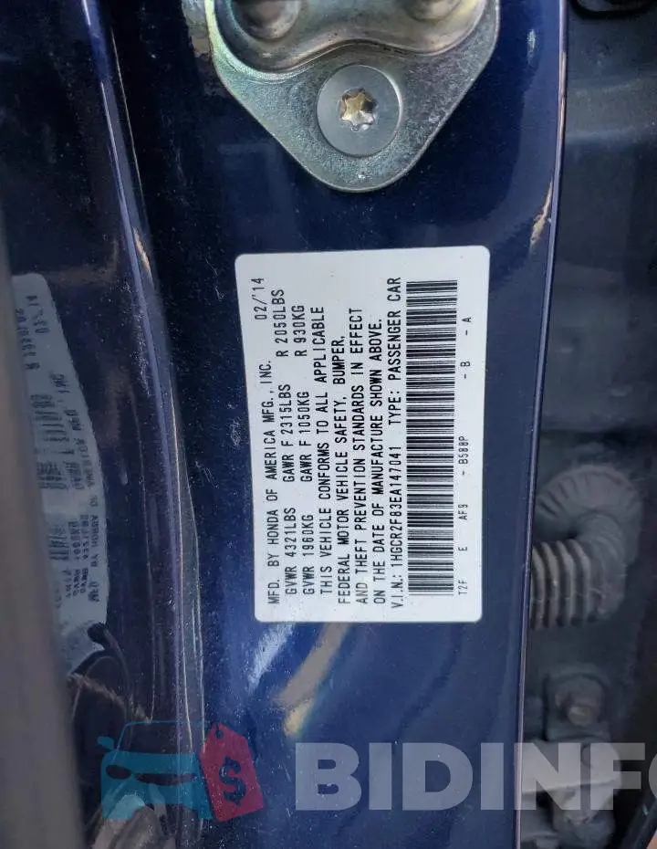 1HGCR2F83EA147041 Photo# 13