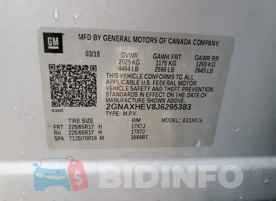 2GNAXHEV8J6295383 Photo# 13