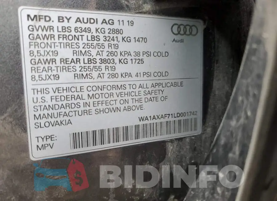 WA1AXAF71LD001742 Photo# 13