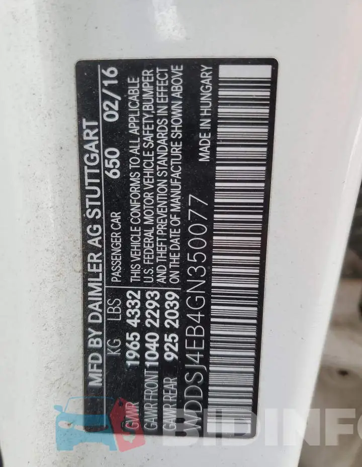 WDDSJ4EB4GN350077 Photo# 12