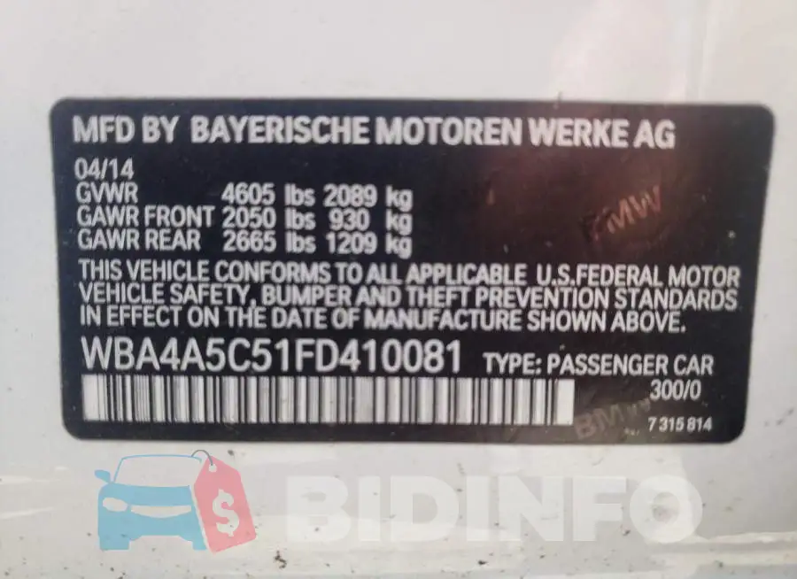 WBA4A5C51FD410081 Photo# 12
