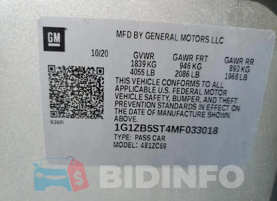 1G1ZB5ST4MF033018 Photo# 12