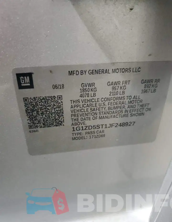 1G1ZD5ST1JF248927 Photo# 12