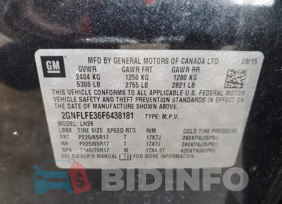 2GNFLFE36F6438181 Photo# 14