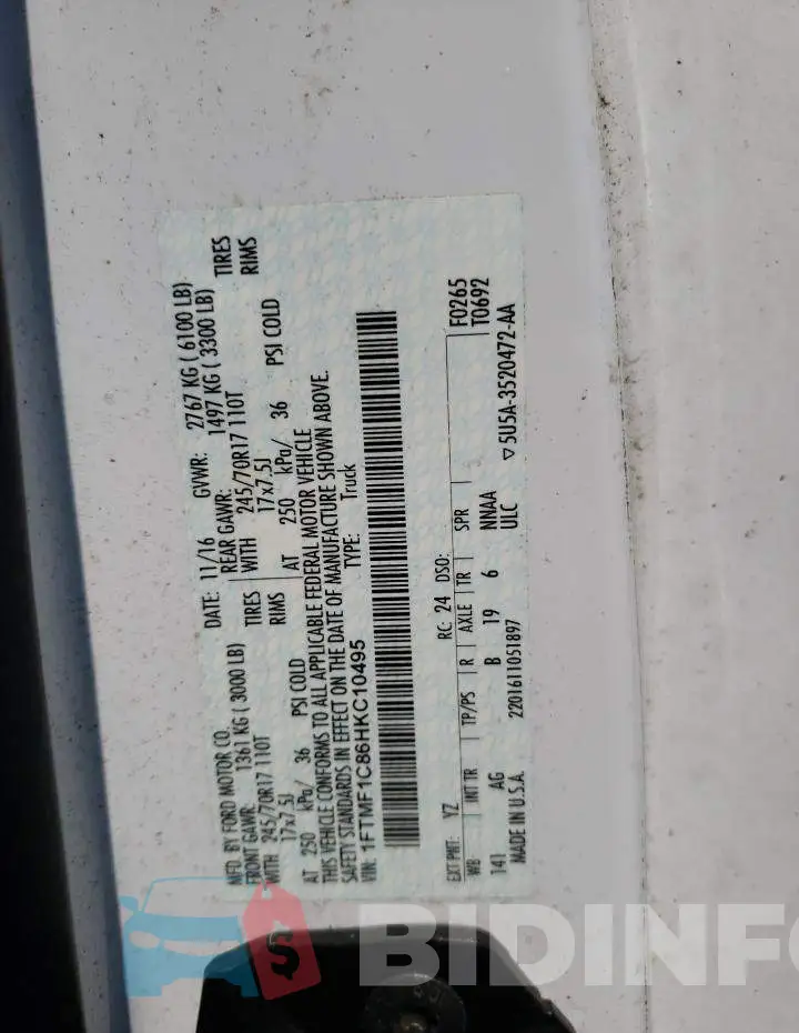 1FTMF1C86HKC10495 Photo# 12