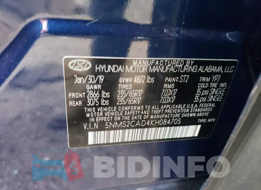 5NMS2CAD4KH084705 Photo# 13