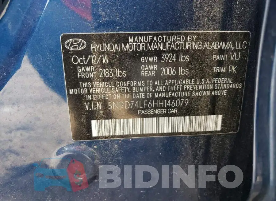 5NPD74LF6HH146079 Photo# 12