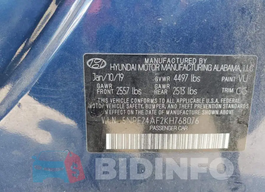 5NPE24AF2KH768076 Photo# 12