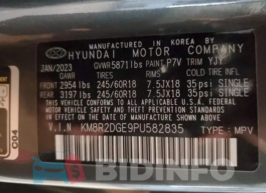 KM8R2DGE6PU582835 Photo# 13