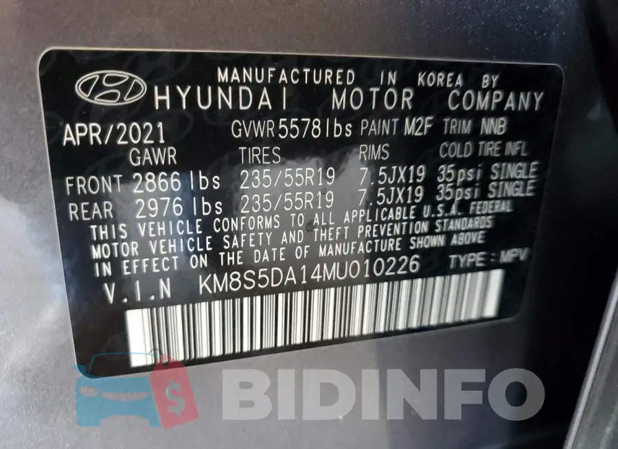 KM8S5DA14MU010226 Photo# 13