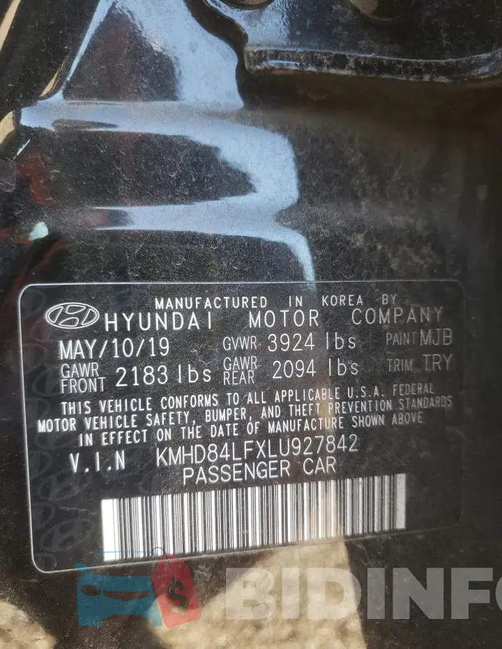 KMHD84LFXLU927842 Photo# 13