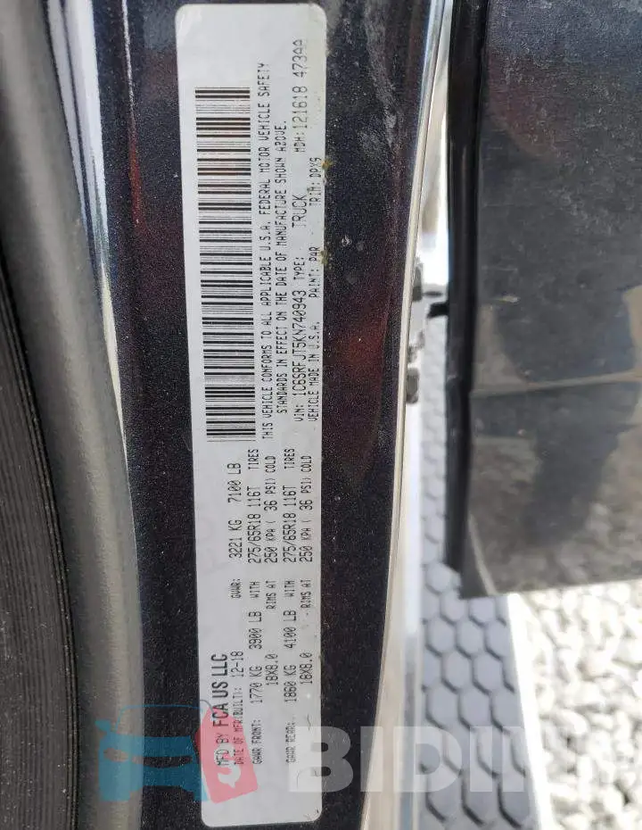 1C6SRFJT5KN740943 Photo# 12