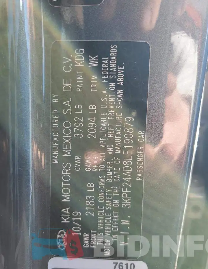 3KPF24AD8LE190879 Photo# 13
