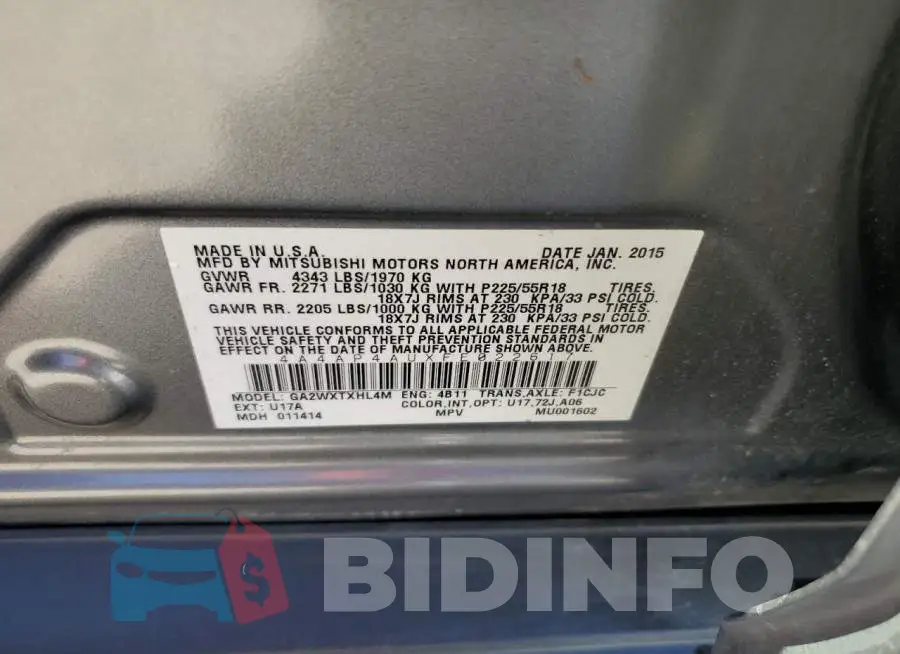 4A4AP4AUXFE022617 Photo# 12