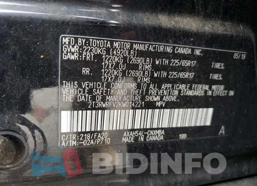 2T3RWRFV2KW014221 Photo# 13