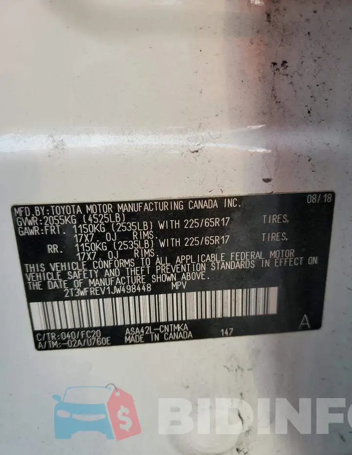 2T3WFREV1JW498448 Photo# 14