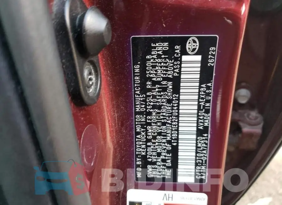 4T1BD1EB2FU044012 Photo# 13