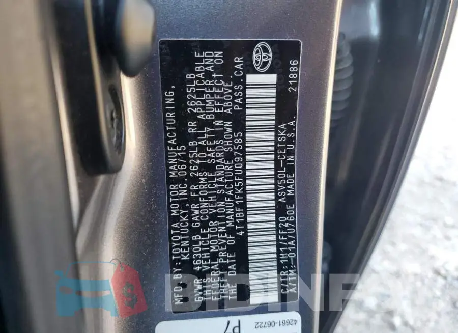 4T1BF1FK5FU097585 Photo# 12