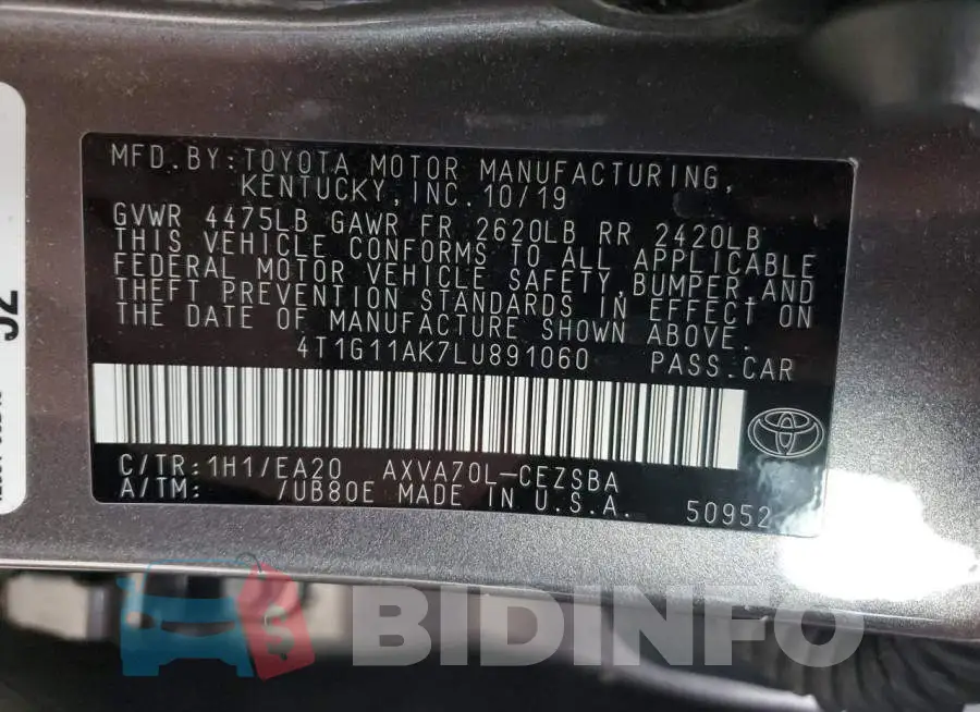 4T1G11AK7LU891060 Photo# 13