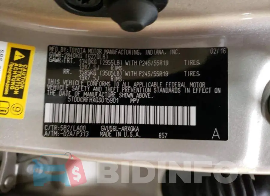 5TDDCRFHXGS015901 Photo# 14