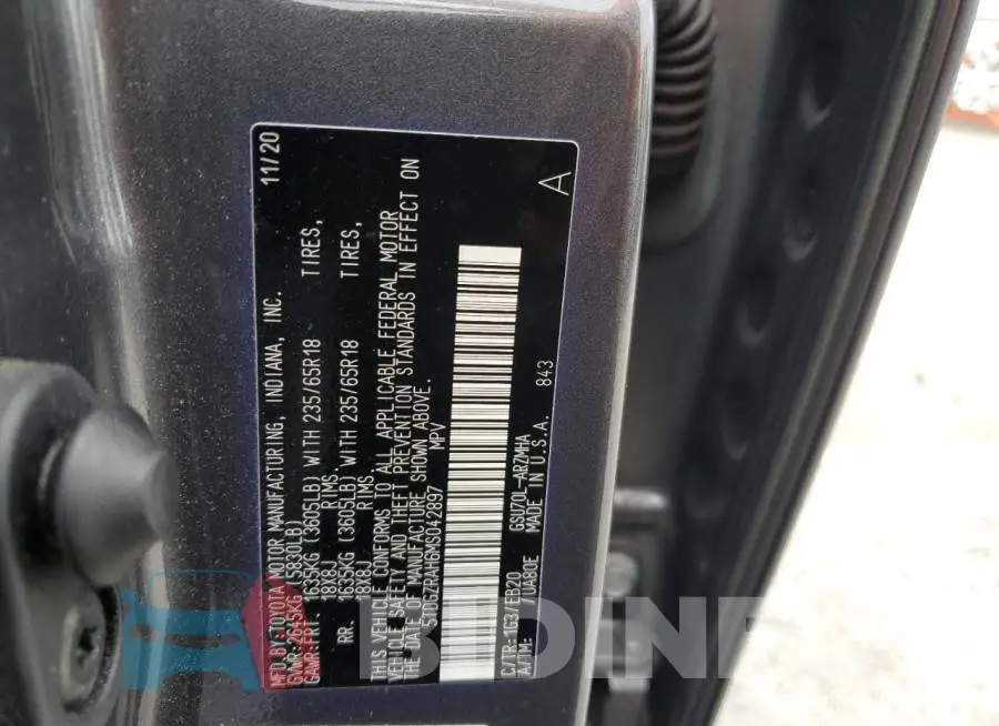 5TDGZRAH6MS042897 Photo# 12