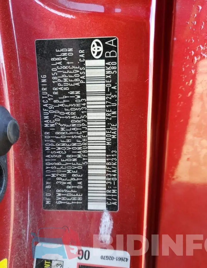 5YFBURHE1JP751343 Photo# 12