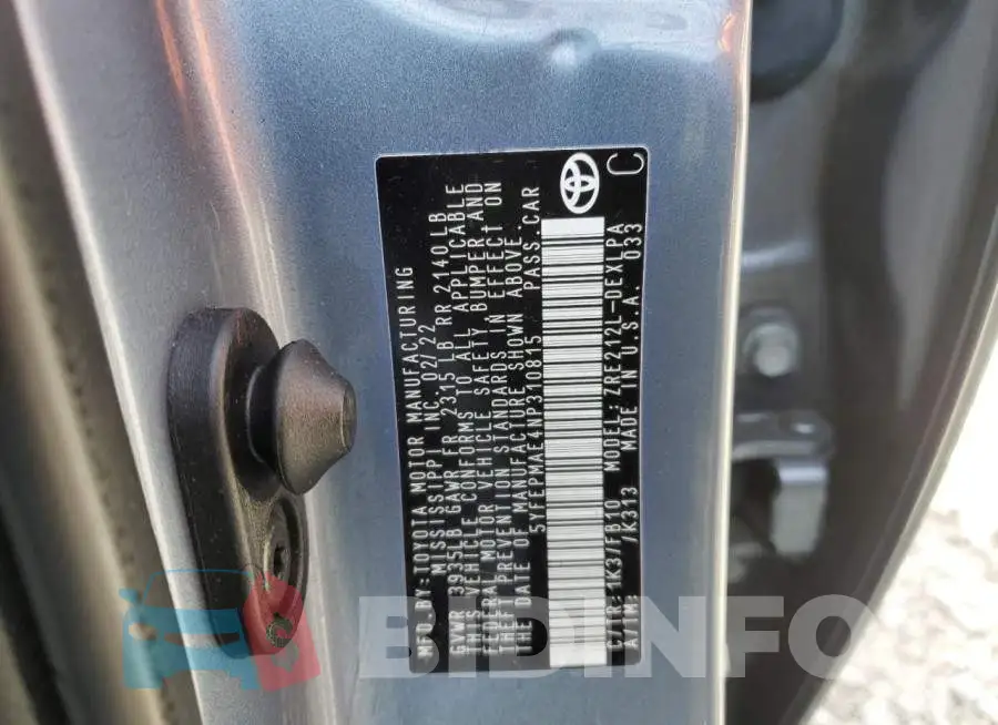 5YFEPMAE4NP310815 Photo# 12