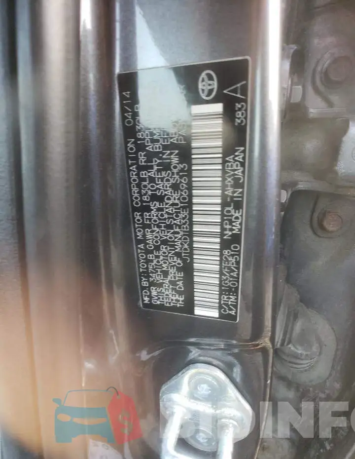 JTDKDTB33E1069613 Photo# 12
