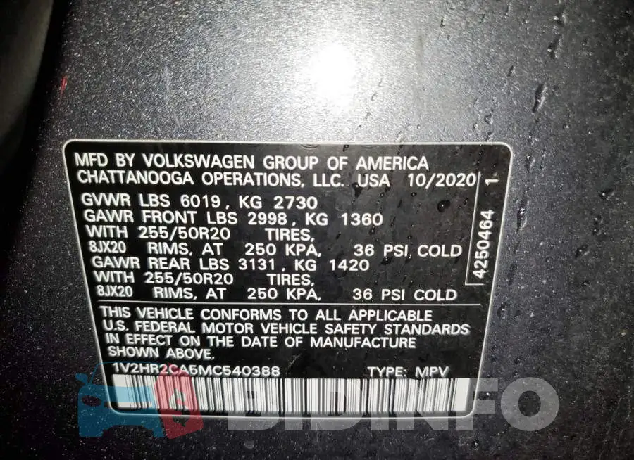 1V2HR2CA5MC540388 Photo# 13