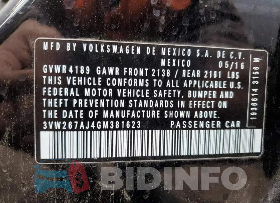 3VW267AJ4GM381623 Photo# 12