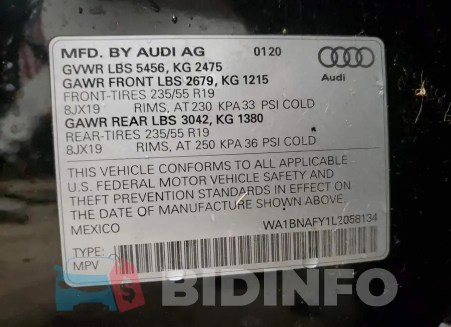 WA1BNAFY1L2058134 Photo# 12