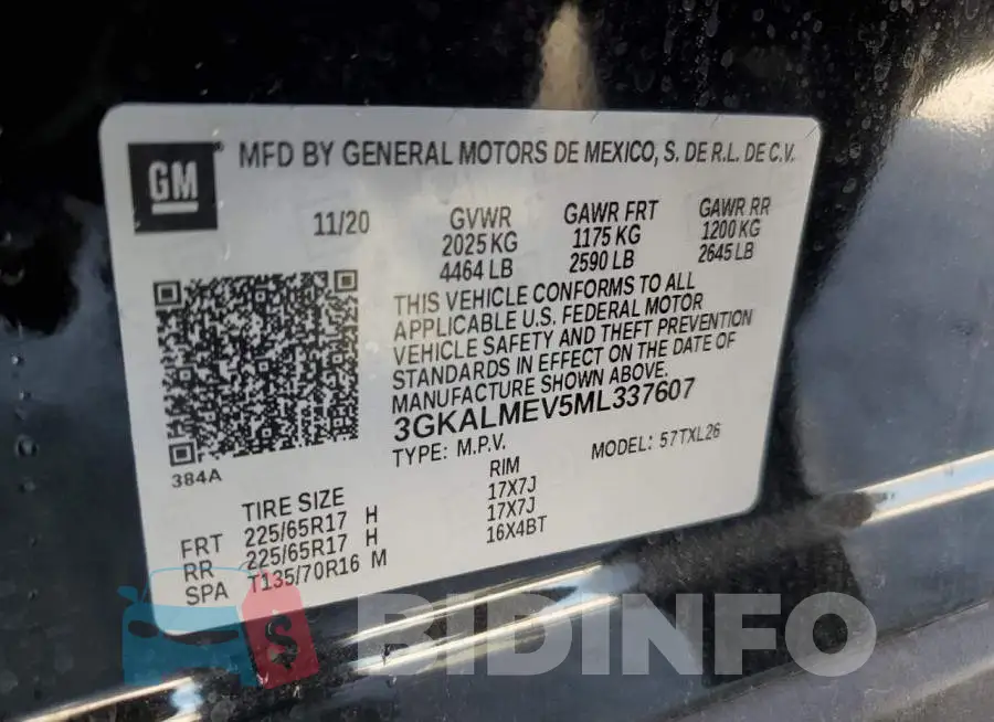 3GKALMEV5ML337607 Photo# 12
