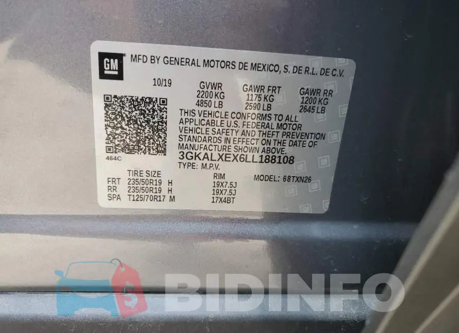 3GKALXEX6LL188108 Photo# 12