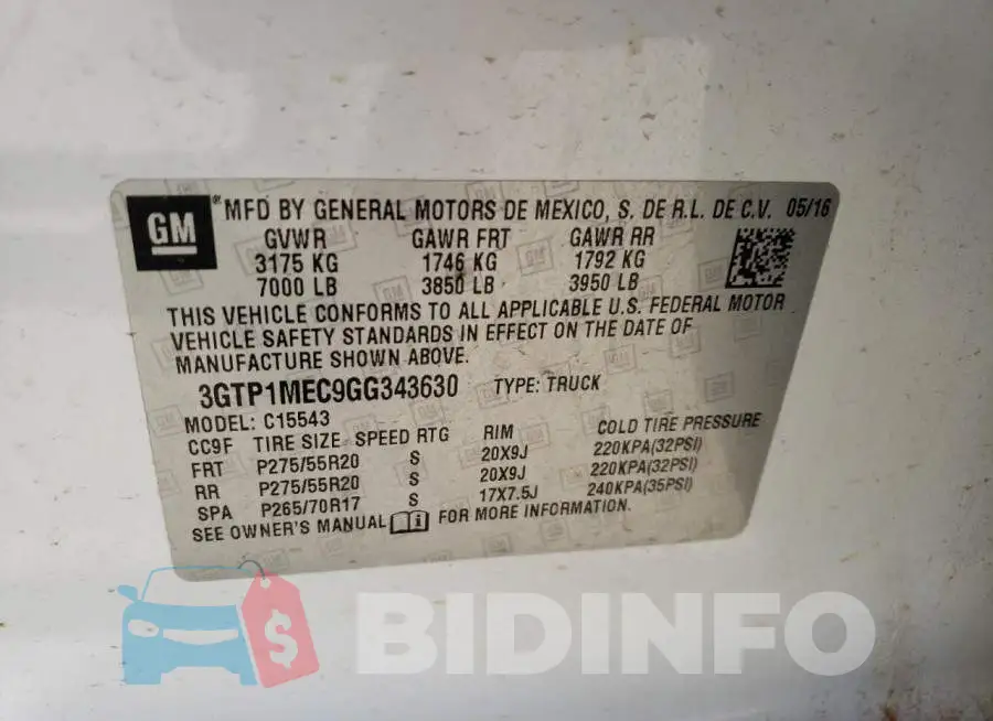 3GTP1MEC9GG343630 Photo# 12