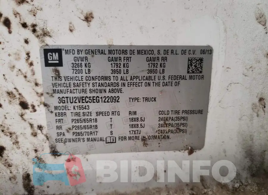 3GTU2VEC5EG122092 Photo# 12