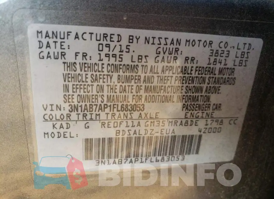 3N1AB7AP1FL683053 Photo# 12