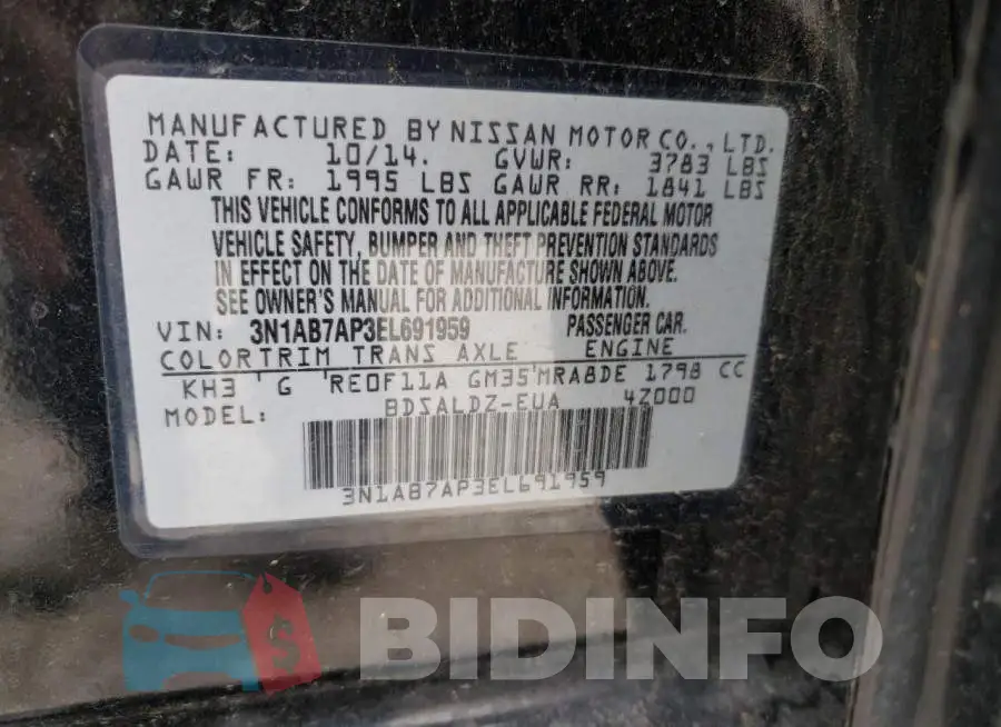 3N1AB7AP3EL691959 Photo# 12