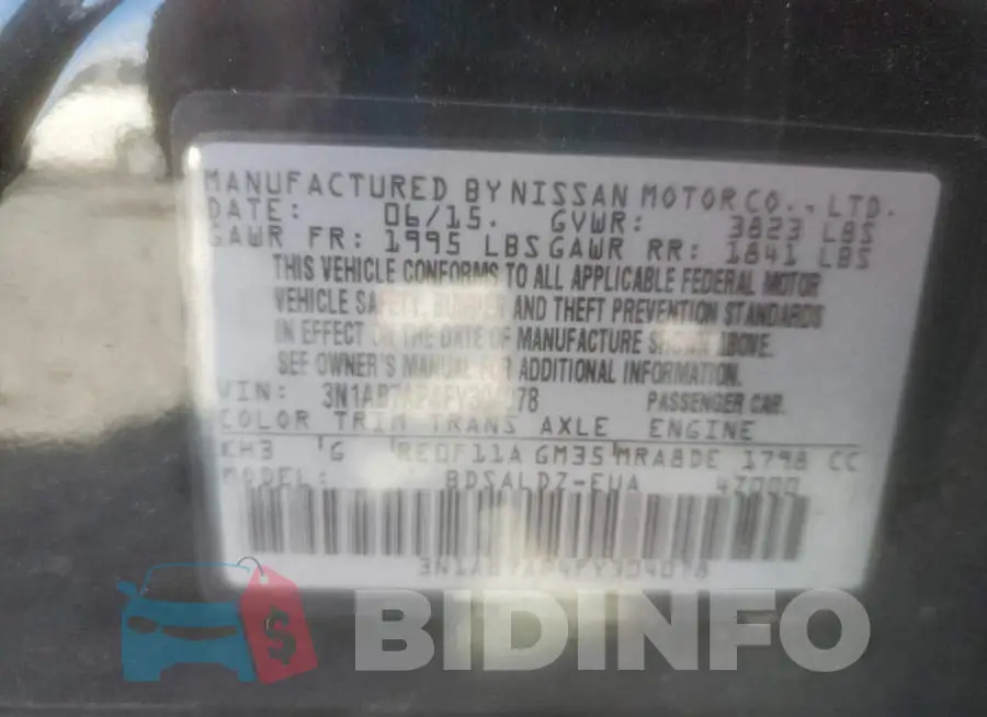 3N1AB7AP4FY304078 Photo# 12