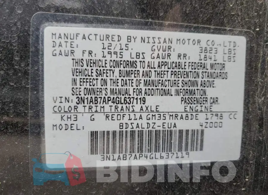 3N1AB7AP4GL637119 Photo# 12