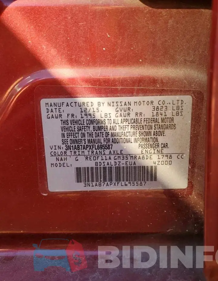 3N1AB7APXFL695587 Photo# 12